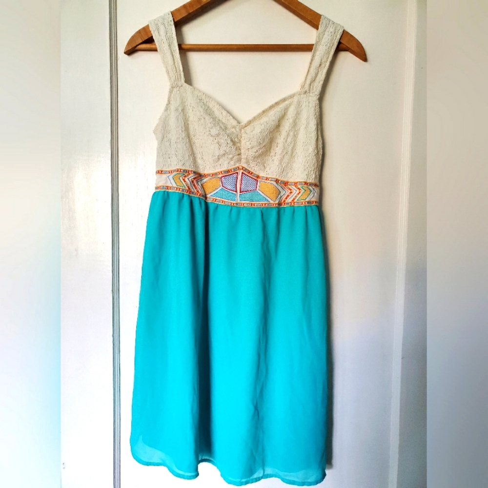 πFlying Tomato Turquoise Summer Lace Dressπ
